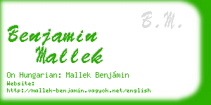 benjamin mallek business card